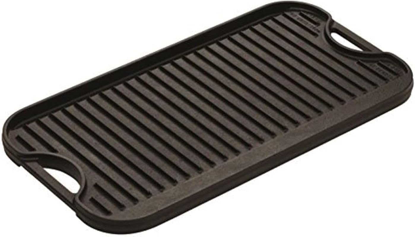 Lodge 20 x 10.44 Inch Pro-Grid Reversible Cast Iron Grill/Griddle β Do
