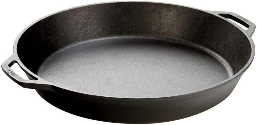 Lodge 17 Inch Pre-Seasoned Non-Stick Cast Iron Skillet with Dual Assis