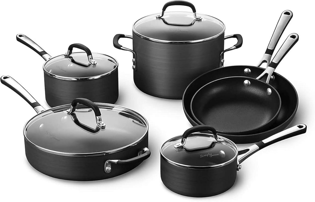 Calphalon 10-Piece Non-Stick Cookware Set with Hard-Anodized Aluminum,