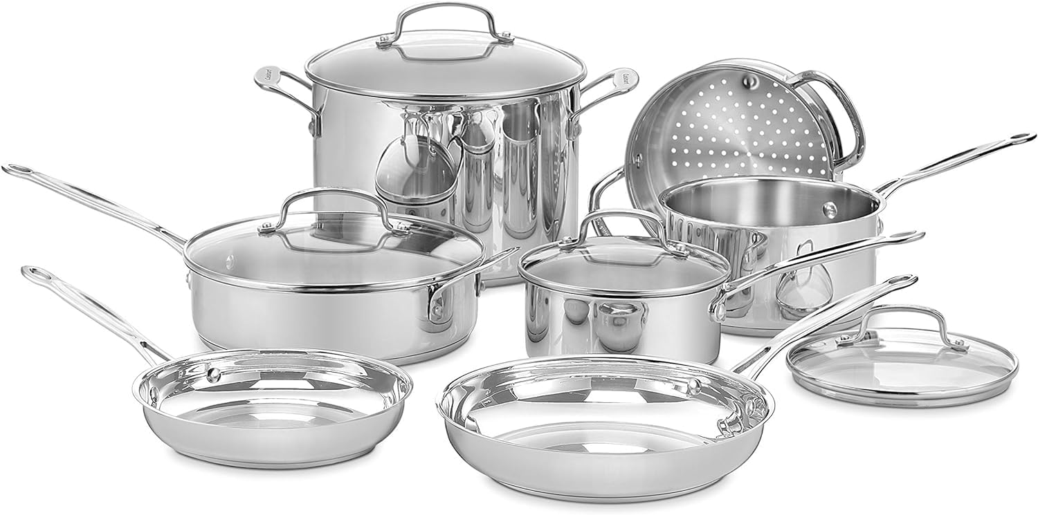 Cuisinart Chef's Classic Stainless Steel 11-Piece Cookware Set for Fir