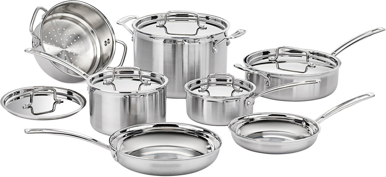 Cuisinart MultiClad Pro 12-Piece Triple-Ply Stainless Steel Cookware S