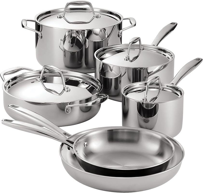 Tramontina Signature Tri-Ply Clad Stainless Steel 10-Piece Cookware Se