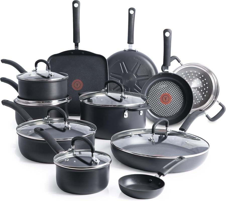T-Fal Ultimate Hard Anodized 17-Piece Nonstick Cookware Set for Electr
