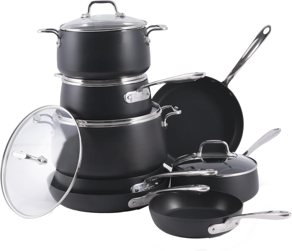 All-Clad HA1 13-Piece Black Hard Anodized Nonstick Induction Cookware