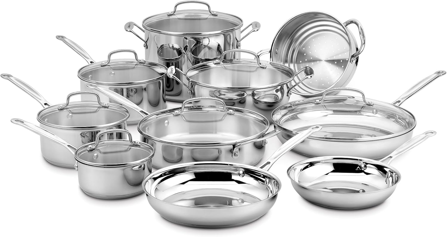 Cuisinart 17-Piece Chef's Classic Stainless Steel Cookware Set for Eve