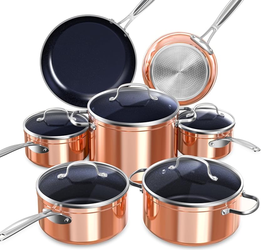 Nuwave Ceramic Nonstick Cookware Set, Induction Ready, PFAS-Free, Oven