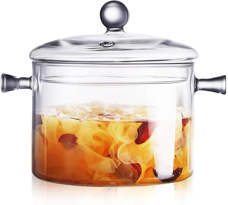 Glass Saucepan with Lid: Heat-Resistant, Glass Cooktop Safe for Pasta,