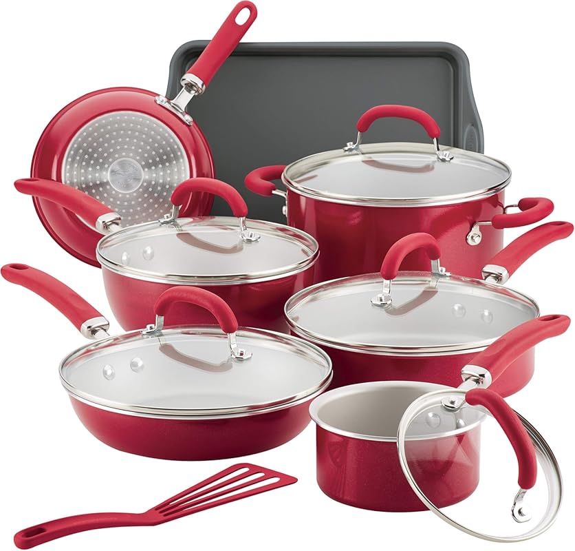 Upgrade Your Kitchen with the Rachael Ray Nonstick Red 13-Piece Cookwa