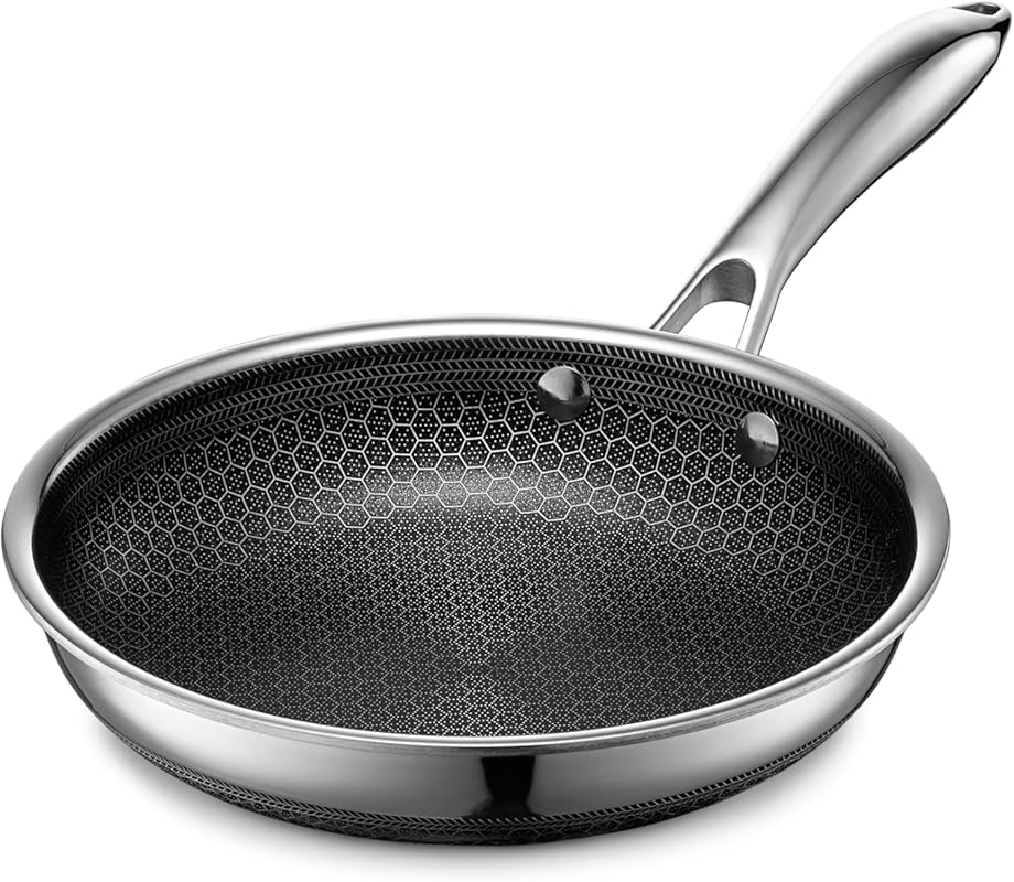 HexClad Hybrid Nonstick 8-Inch Frying Pan, Oven, Dishwasher, and All C