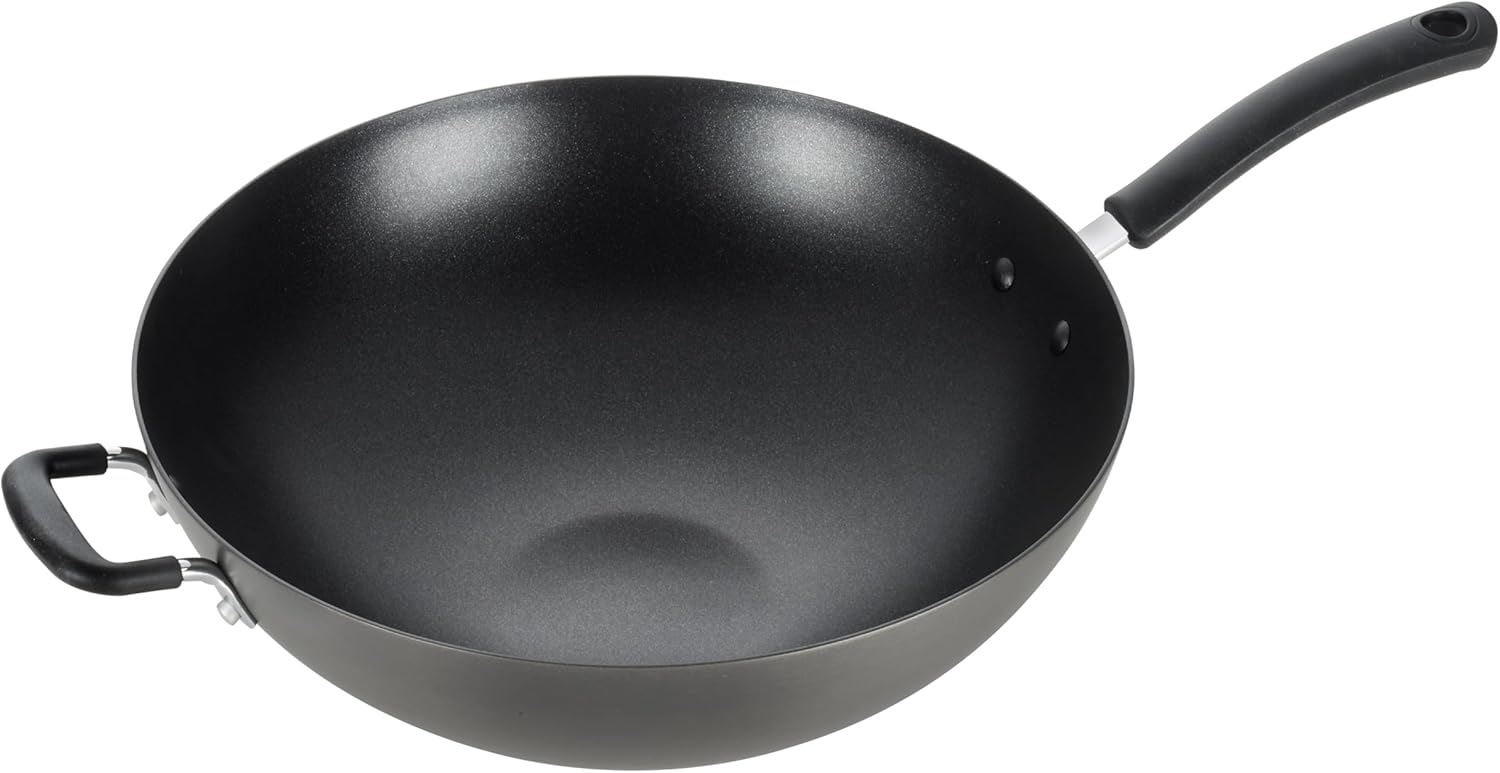 T-fal Hard Anodized 14 Inch Nonstick Wok: Durable Pan for Effortless S