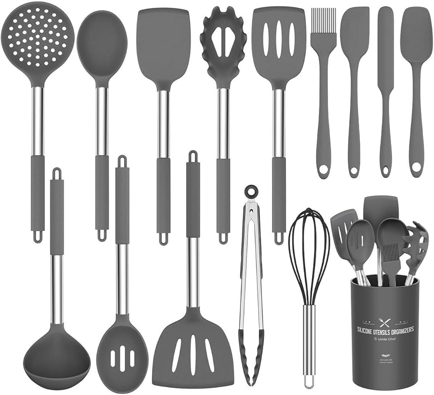 Silicone Cooking Utensil Set,Umite Chef Kitchen Utensils 15pcs Set Non
