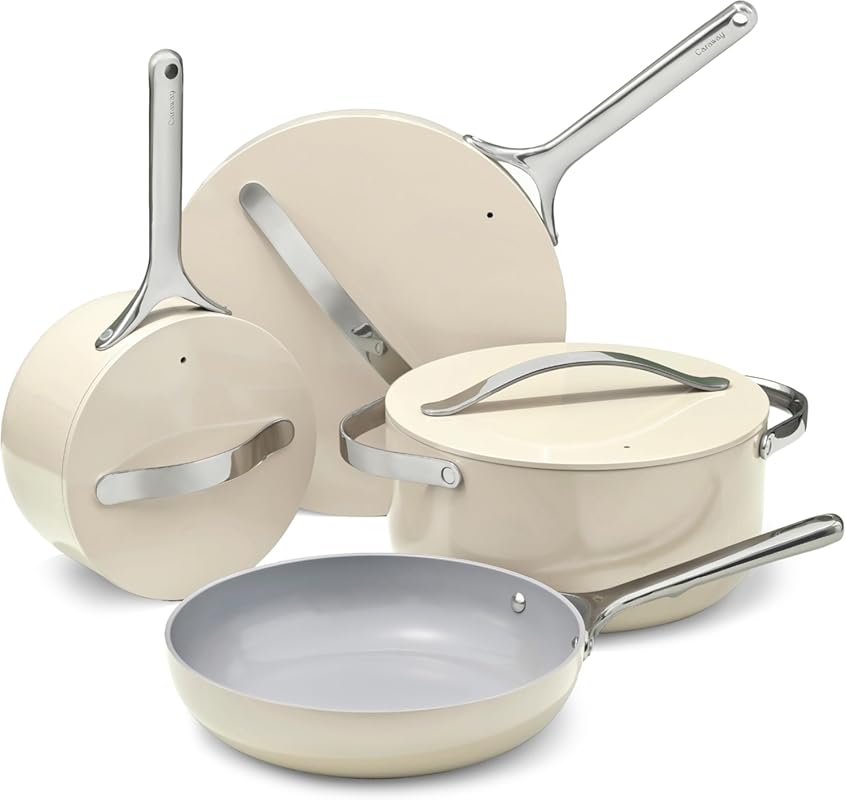Caraway Toxin-Free Non-stick Ceramic Cookware Set PFAS & PFOA Free Ove