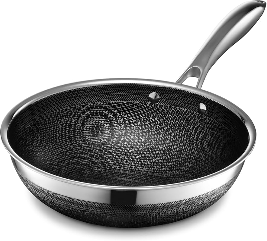 HexClad Hybrid Nonstick 10-Inch Wok: Best Stir Fry Cookware, Induction