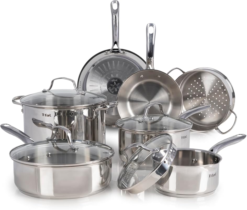 T-fal 11-Piece Stainless Steel Cookware Set: Best for Induction and Ov