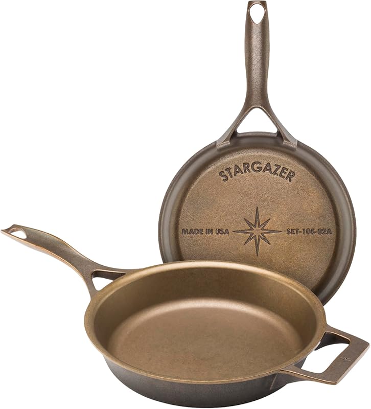 Stargazer 10.5-Inch Cast Iron Skillet. Made in USA, Pre-Seasoned for G