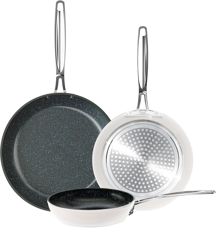 Nuwave 3-Piece 8”, 10”, 12” Forged Lightweight Frying Pan Set, G10 Hea