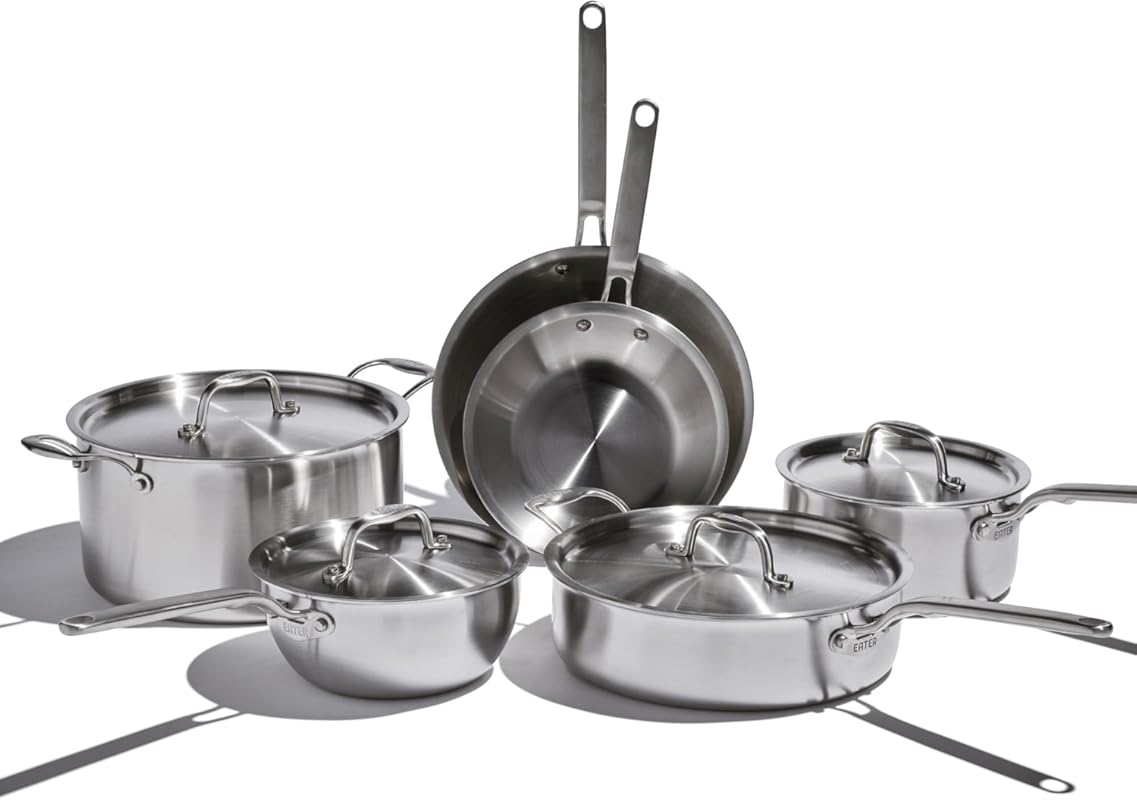Heritage Steel Eater Series 10 Piece 5-Ply Clad Stainless Steel Cookwa