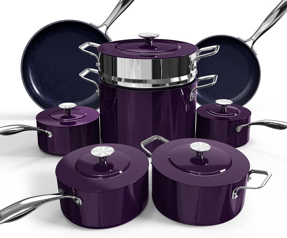 Nuwave Lux 13pc PFAS Free Duralon Ceramic Non-Stick Cookware Set, Work