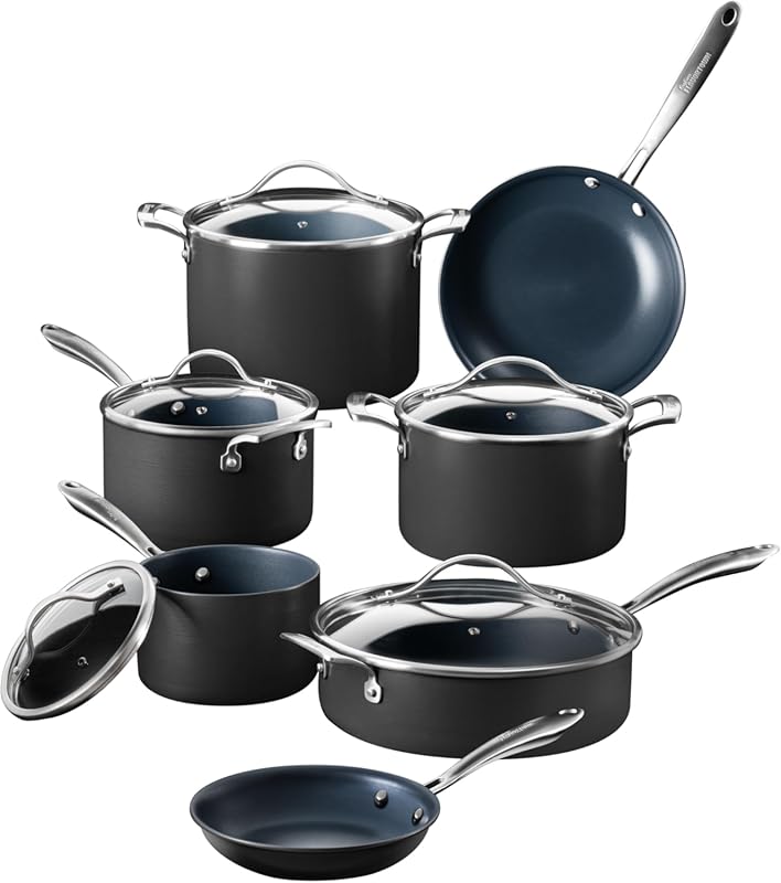 Best 12-Piece Non-Stick Cookware Set for Electric Stoves, PFAS/PTFE/PF