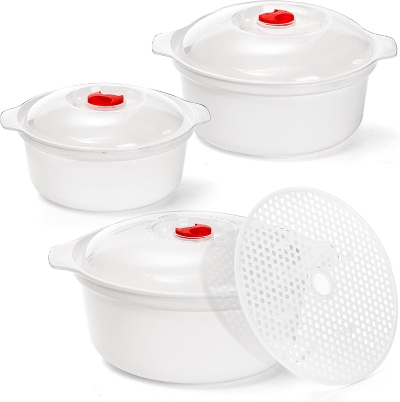BPA-Free Microwave Cookware Set: Ramen, Soup, and Food Storage Bowls w