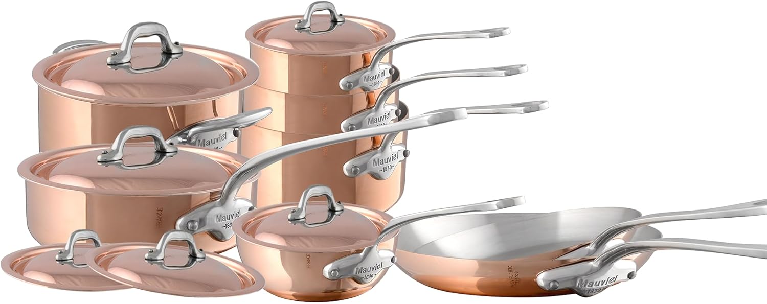 Mauviel M'Heritage 150 S 1.5mm Polished Copper & Stainless Steel 14-Pi