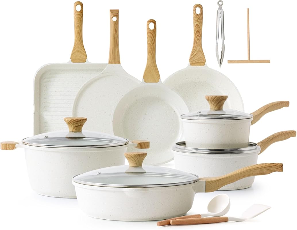 SENSARTE Nonstick Ceramic Cookware Set: Non-Toxic Pots and Pans for He