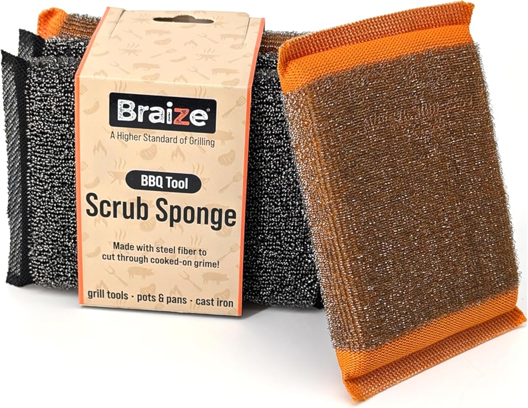 Steel Wool Scrubber Sponges: Ideal for Cleaning Stainless Steel Pots, 