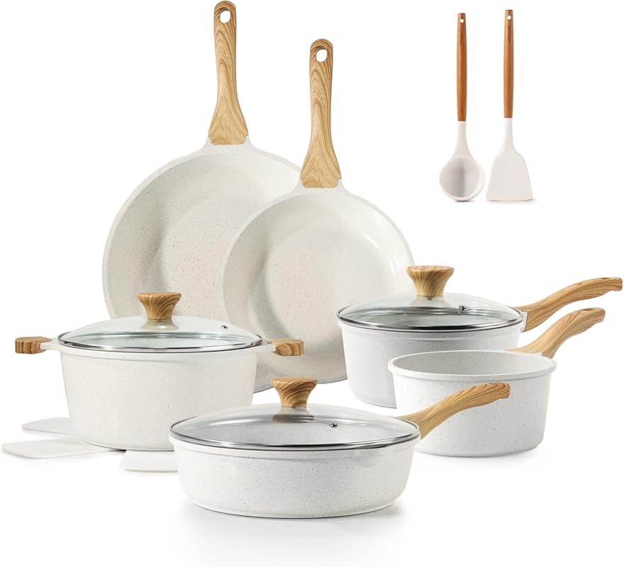 SENSARTE Nonstick Ceramic Cookware Set: Non-Toxic, PFAS/PTFE/PFOA-Free