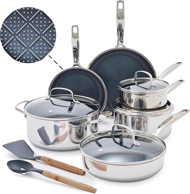 Blue Diamond's Premium Ceramic Nonstick Cookware Set: Dishwasher Safe 