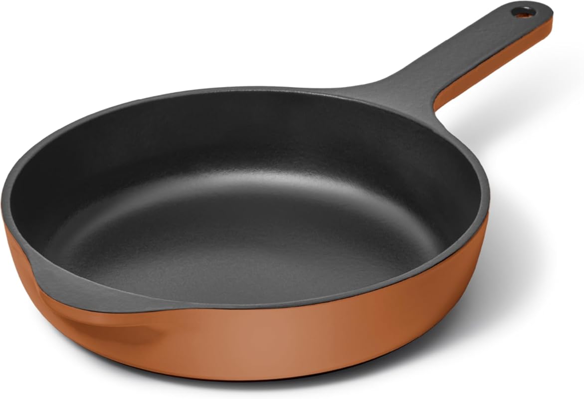 Experience the Caraway 8-inch Enameled Cast Iron Skillet with 3-Layer 