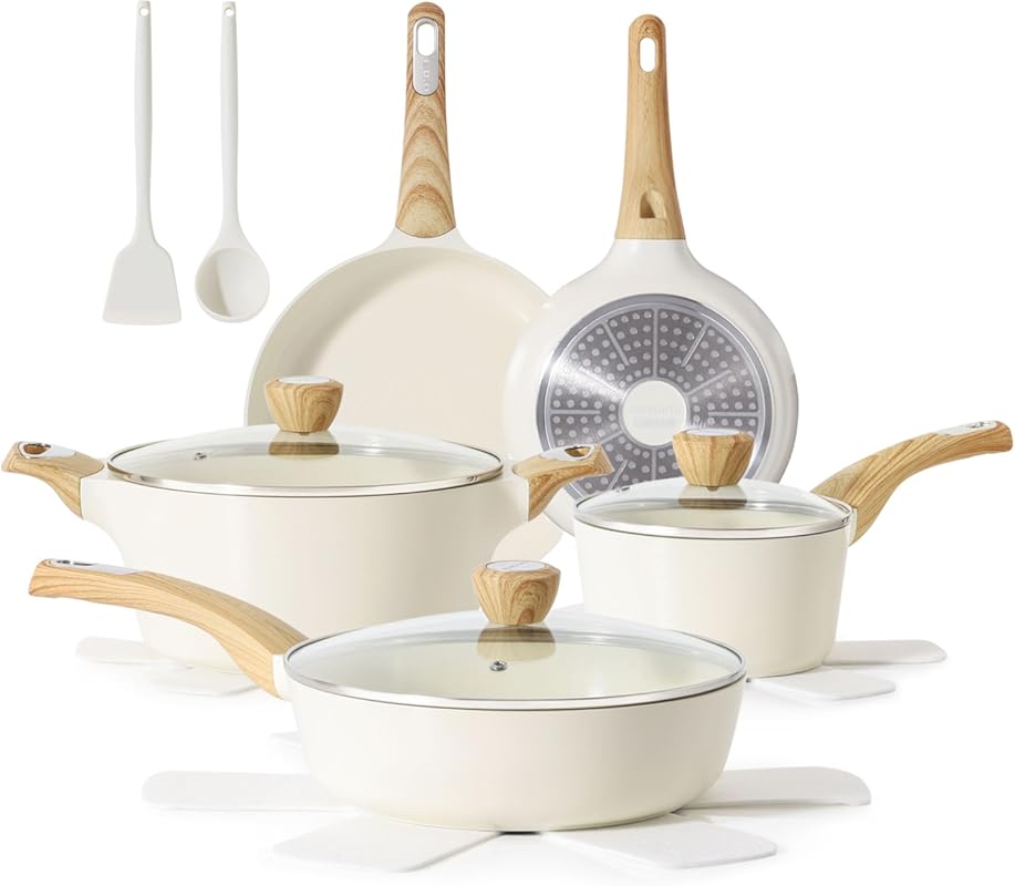 SENSARTE Ceramic Cookware Sets, Pots and Pans Set Non stick, 14-Piece