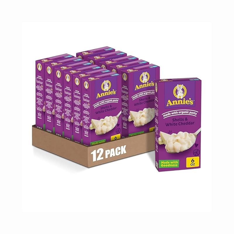 Annie's Organic Shells and White Cheddar Mac & Cheese, 6 oz (Pack of 12)