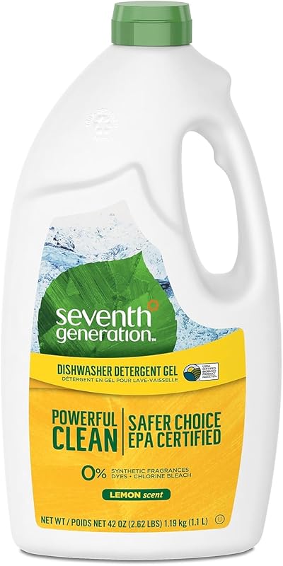 Seventh Generation Natural Automatic Dishwasher Gel, Lemon, 42 Oz Bottle