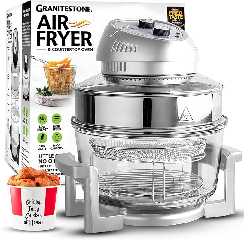 Big Boss Non Toxic 16 Qt Glass Air Fryer & Halogen Oven