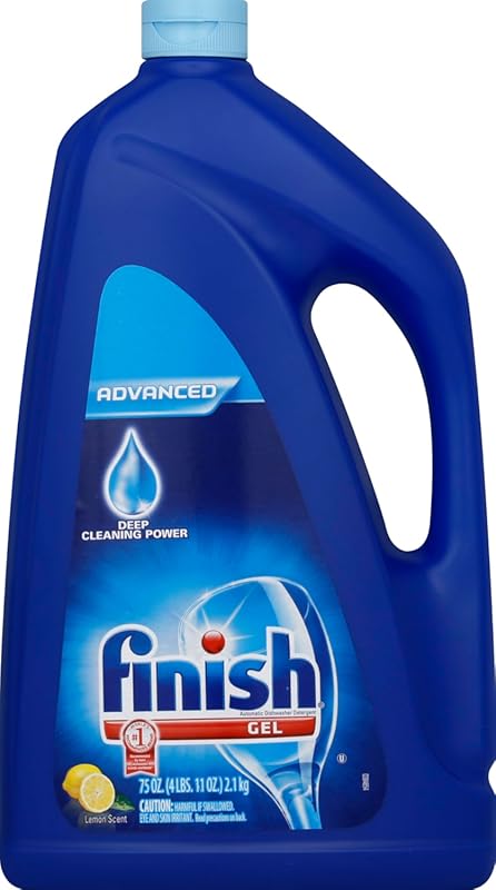 Finish Dishwasher Detergent Gel Liquid, Bright Lemon Scent, 75 oz