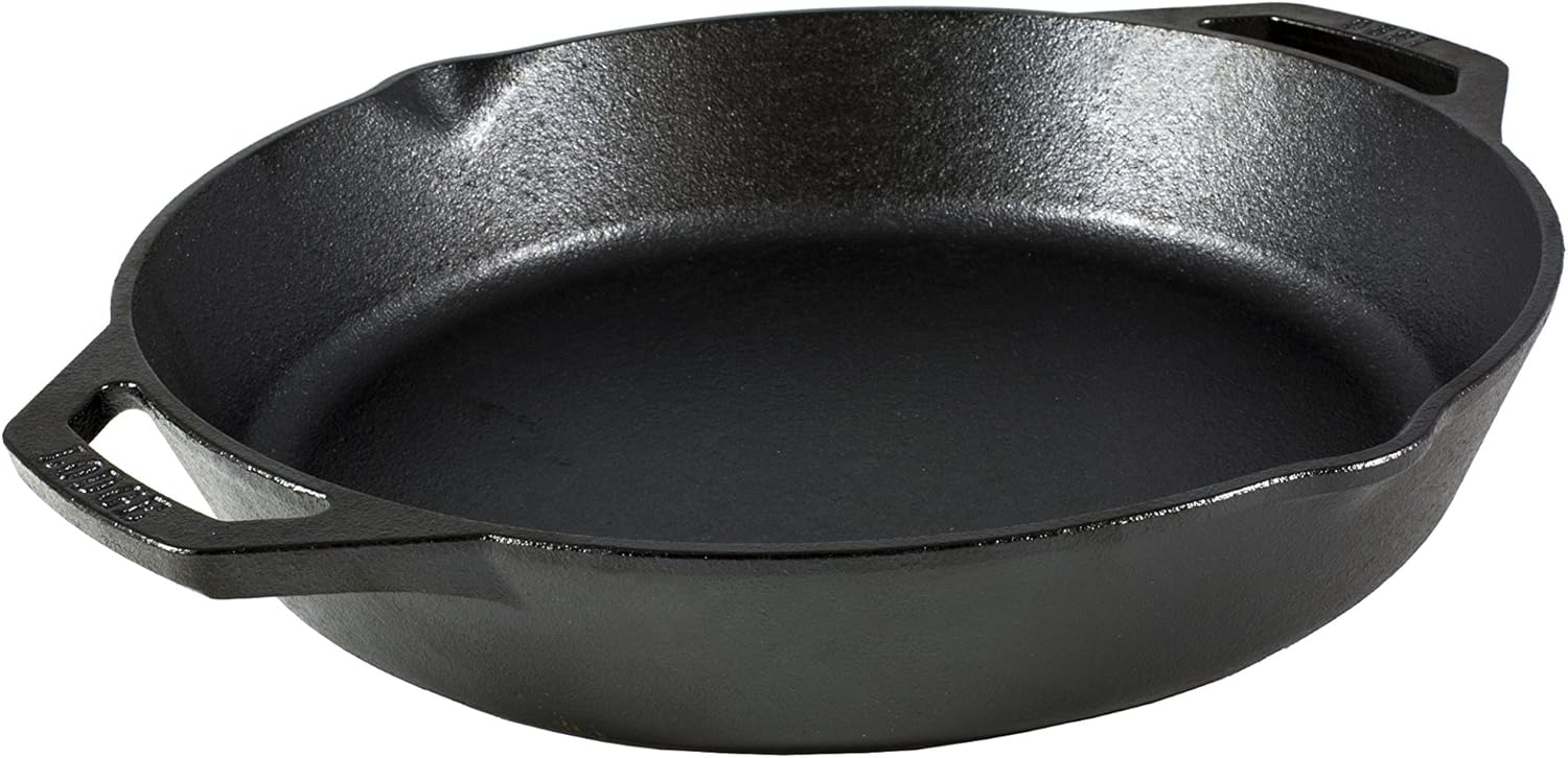 Lodge 12 Inch Pre-Seasoned Cast Iron Skillet - Dual Assist Handles - U