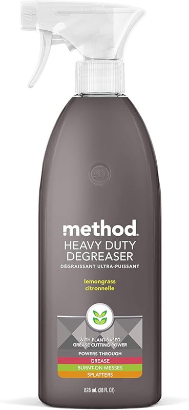Method Heavy Duty Degreaser, Lemongrass Scent, Oven Cleaner & Stove Top Cleaner, 28 Oz Spray Bott...