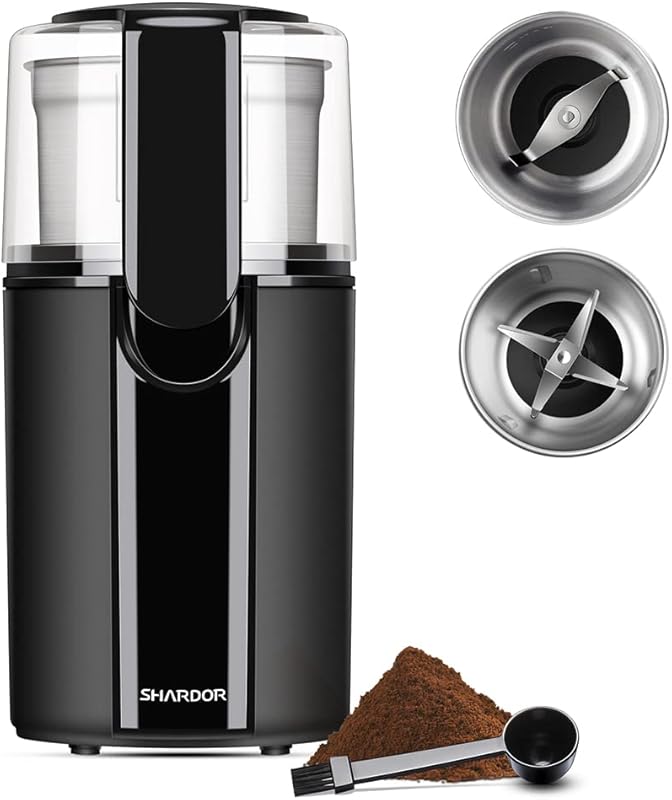 SHARDOR Electric Coffee and Spice Grinder, 2 Removable Stainless Steel