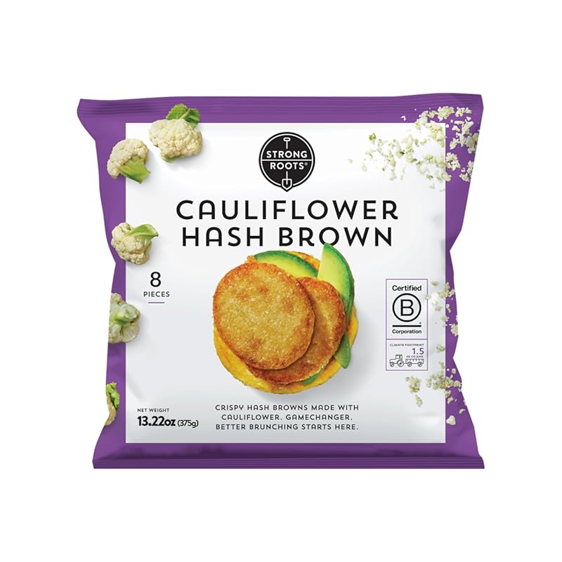 Strong Roots Frozen Cauliflower Hash Browns, a healthy and easy air fr