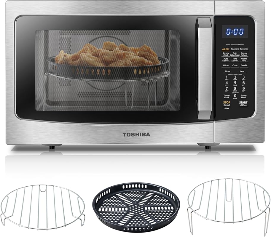 Toshiba Countertop Microwave Air Fryer Combo with Smart Sensor and Con