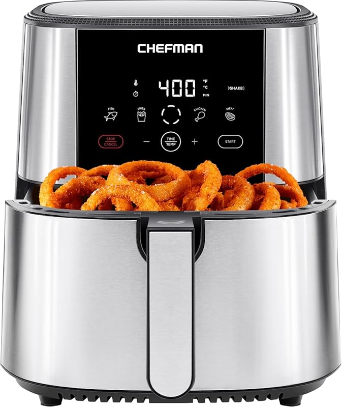 Chefman TurboFry Touch Air Fryer: XL 8-Qt Family Size, One-Touch Digit