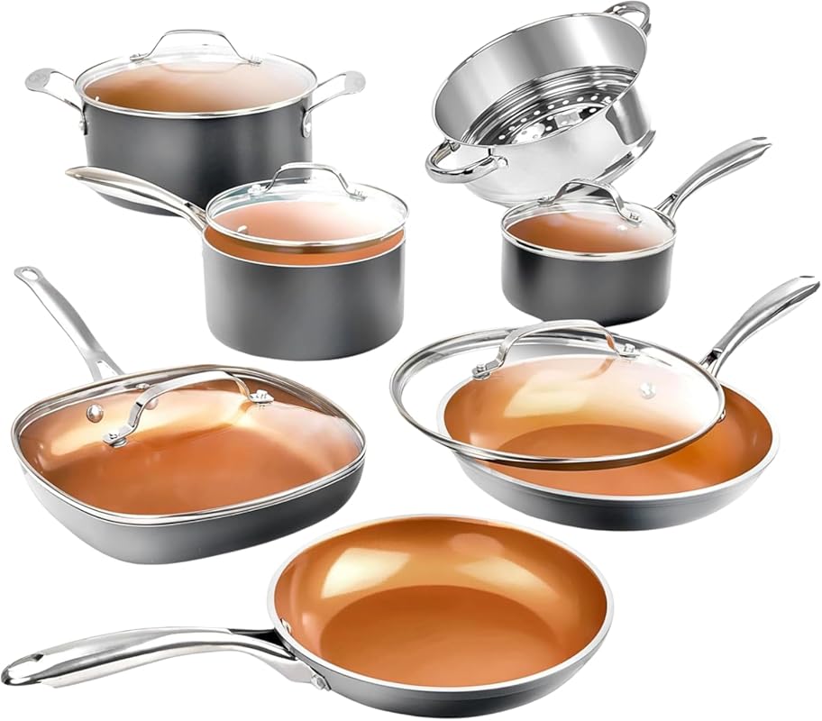 Gotham Steel 12-Piece Ceramic Nonstick Cookware Set