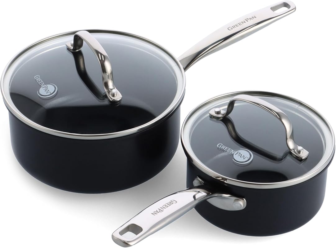 GreenPan Prime Chatham 1QT & 2QT Saucepan Set