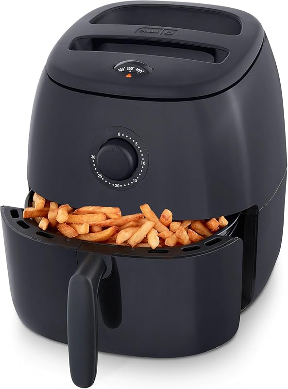 DASH Tasti-Crisp 6 Qt. Family Size Air Fryer Black Analog