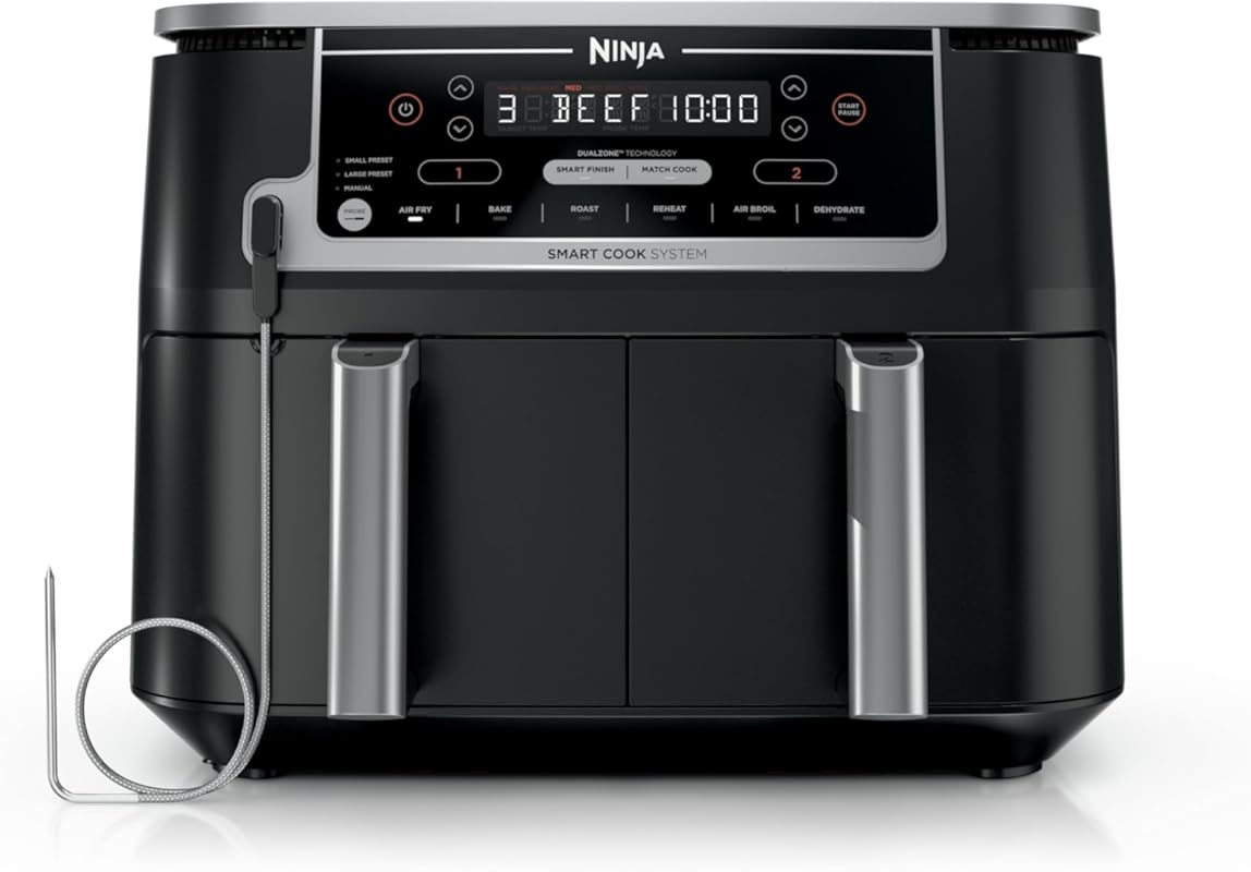 Ninja Foodi 10 Quart DualZone Smart XL Air Fryer: Independent Baskets,