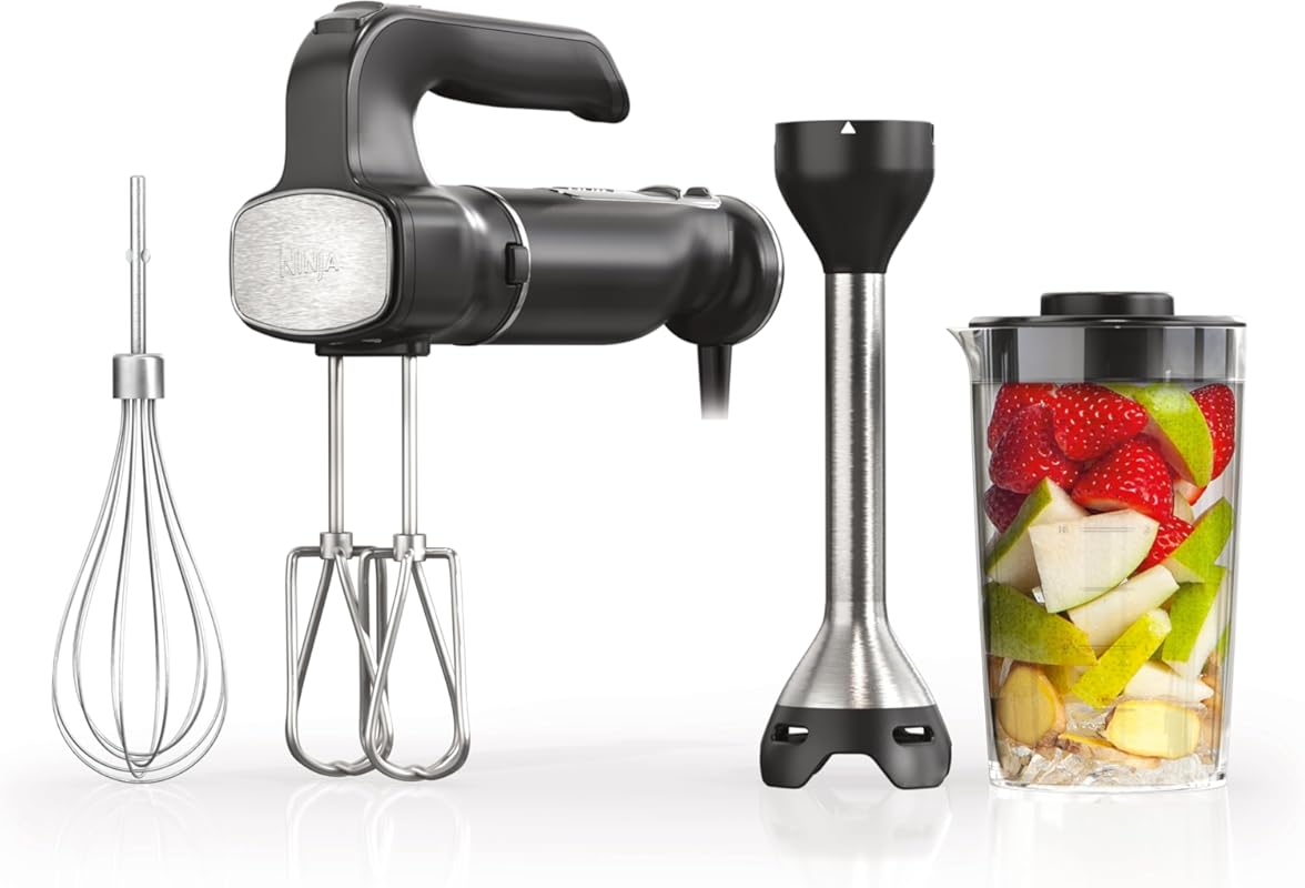 Ninja Foodi 750W Emulsion Blender and Hand Mixer Combo with Whisk, Bea