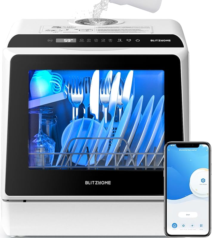BLITZHOME Smart Portable Countertop Dishwasher