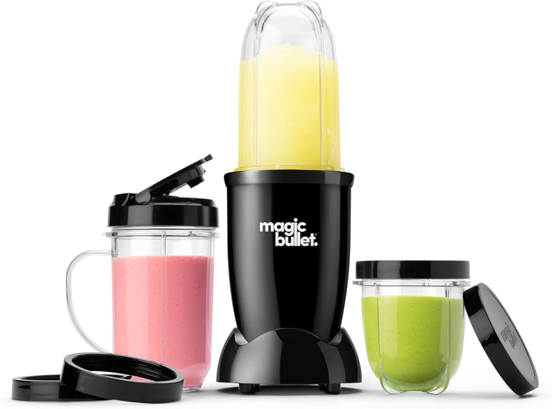 Magic Bullet Small Blender, Black, 11-Piece Set, Excellent for Smoothi