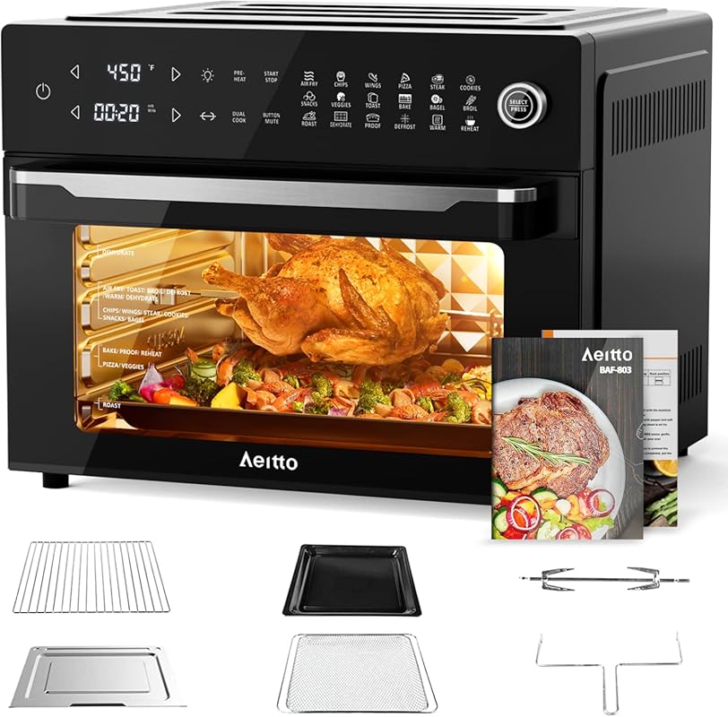 Aeitto Large 32-Quart Air Fryer Toaster Oven Combo