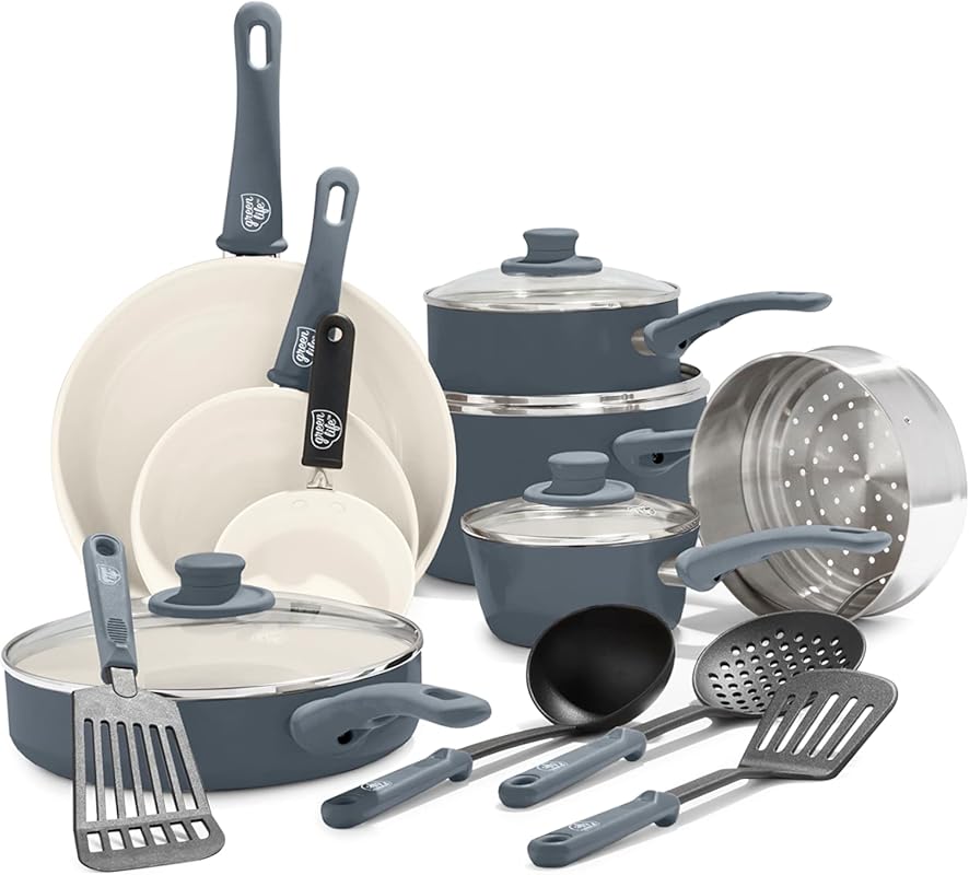 GreenLife 16 Piece Nonstick Cookware Set